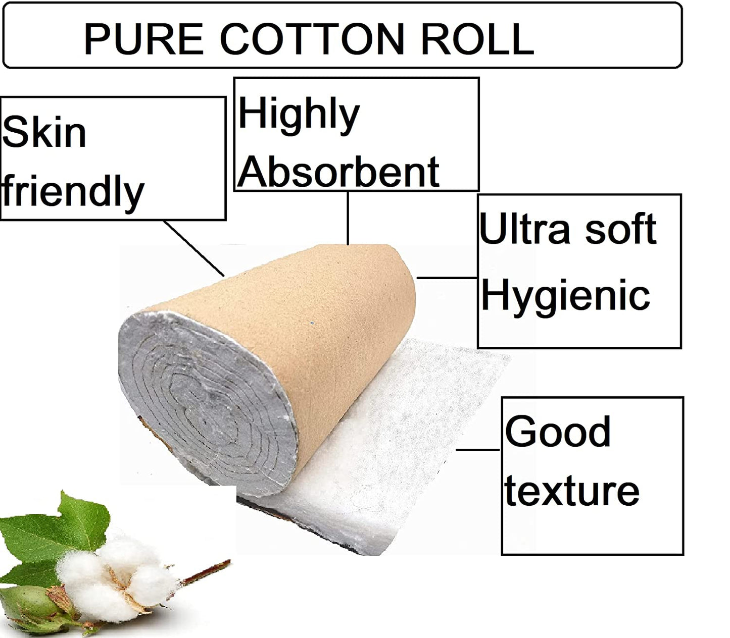 Pure cotton for baby care, beauty care and multipurpose