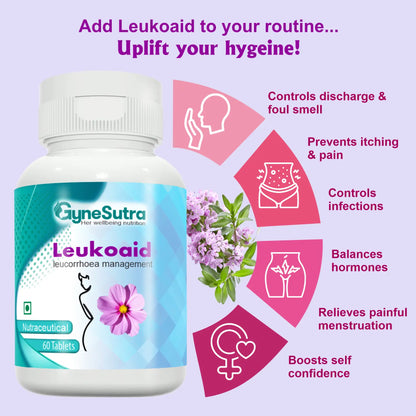 Leukoaid - Natural Supplement to Control Leukorrhea & White Discharge in Females