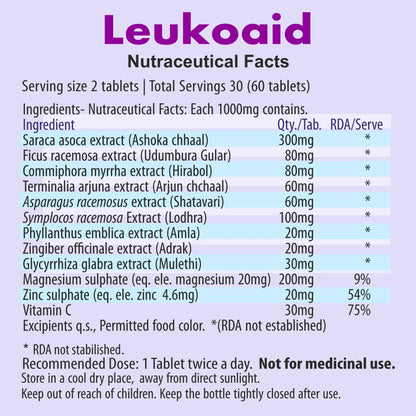 Leukoaid - Natural Supplement to Control Leukorrhea & White Discharge in Females