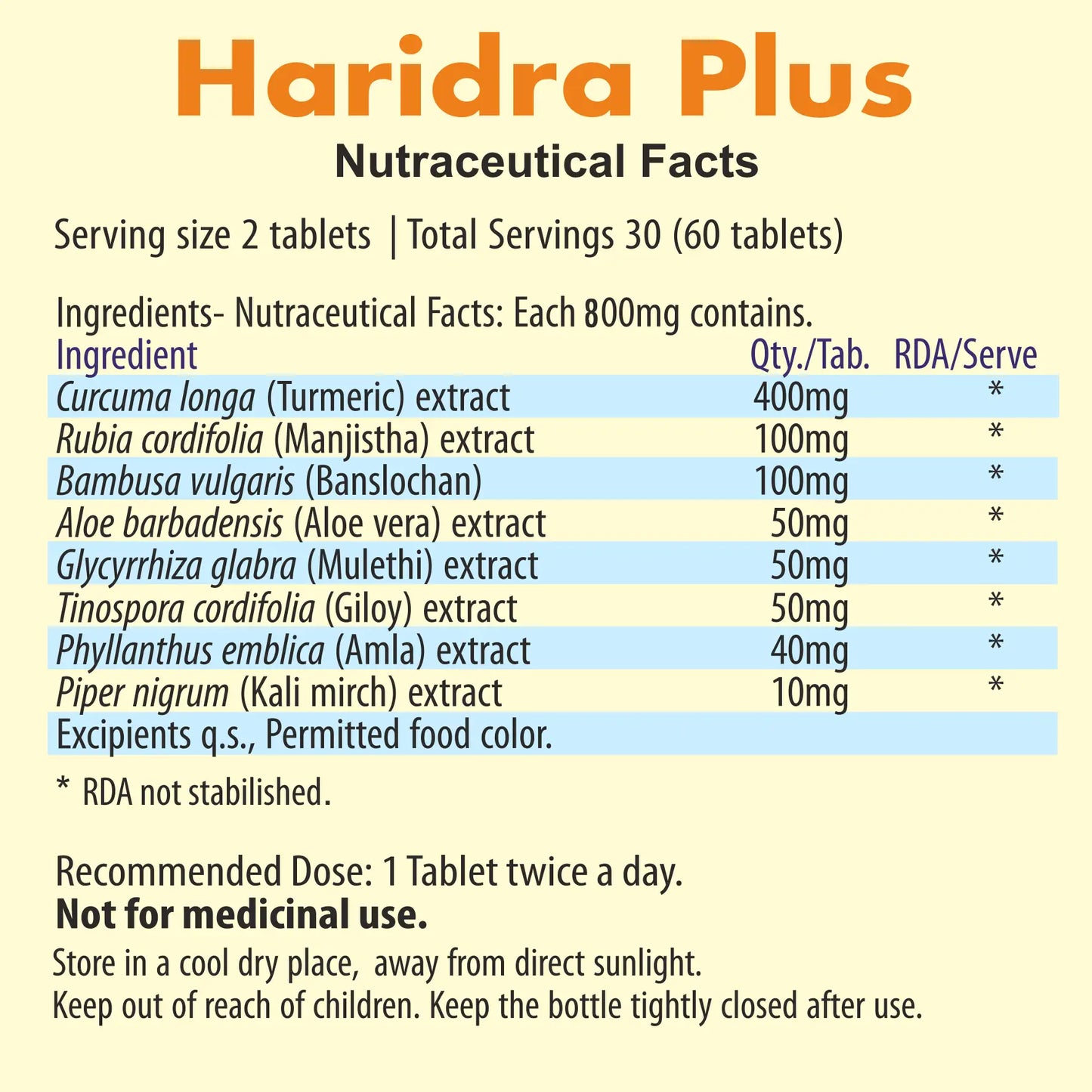 Haridra Plus - Curcumin Based Supplement to Detoxify & Promote Skin Health